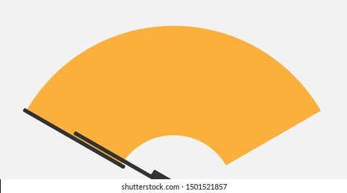 Windshield car glass with two wipers illustration