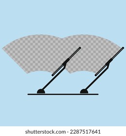 windshield car glass with two wipers illustration