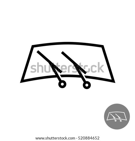 Windshield car glass with two wipers illustration