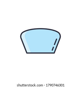 Windshield car glass vector icon symbol isolated on white background