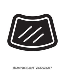 Windshield icon silhouette, automotive parts, vector illustration isolated on white background. 