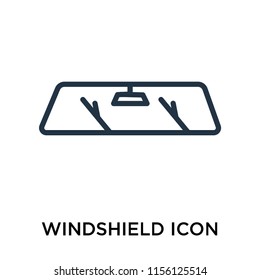 Windshield icon vector isolated on white background, Windshield transparent sign , line symbol or linear element design in outline style