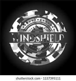 Windshield on grey camo pattern