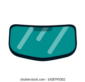 Windshield of passenger automobile.Vector illustration of a flat design.