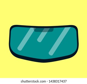 Windshield of passenger automobile.Vector illustration of a flat design.