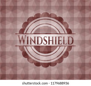 Windshield red seamless polygonal badge.