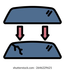 Elemento de ícone para reparação do para-brisas para design