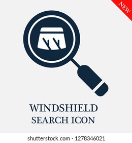 Windshield search icon. Editable Windshield search icon for web or mobile.