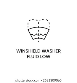 Windshield washer fluid low warning icon.