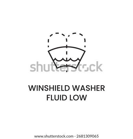 Windshield washer fluid low warning icon.