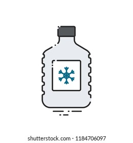 Windshield Washer Fluid. Wiper For Car. Vector Illustration. Flat Icon Infographic.