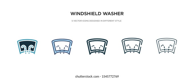 windshield washer icon in different style vector illustration. two colored and black windshield washer vector icons designed in filled, outline, line and stroke style can be used for web, mobile, ui