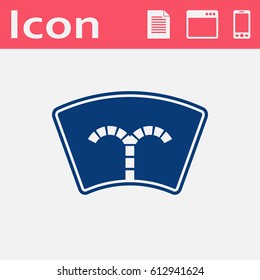 Windshield washer symbol vector hmi dashboard flat icon