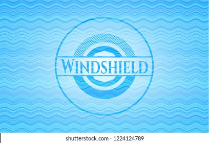 Windshield water representation emblem background.