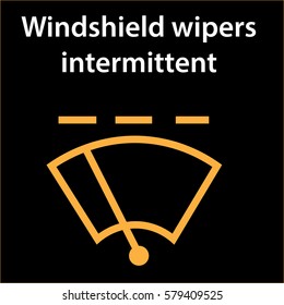 Windshield - windscreen wipers intermittent icon vector illustration, dtc code obd error, car dasboard sign