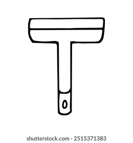 Limpiaparabrisas dibujado a mano en estilo doodle. producto de limpieza. minimalismo, monocromo, escandinavo