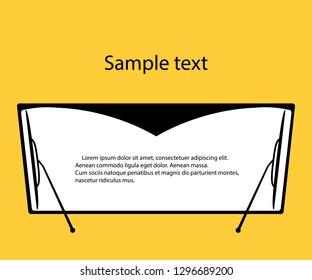 Windshield Wiper In Inclement Weather, Banner. Vector Illustration With Space For Your Text.