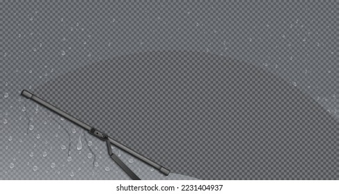 Windshield wiper in inclement weather. vector illustration, design elements on isolated transparent background.