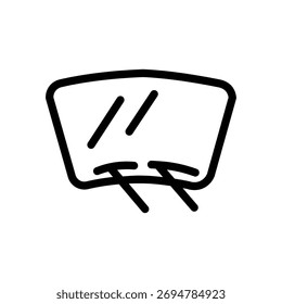 Windshield wiper line icon, simple outline symbol of car front glass cleaning system for vehicle and transportation concept