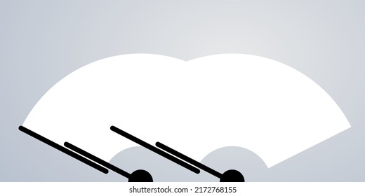 Windshield with wiper simple illustration