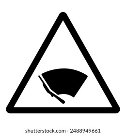 Windshield Wiper Symbol Sign, Vector Illustration, Isolate On White Background Label .EPS10