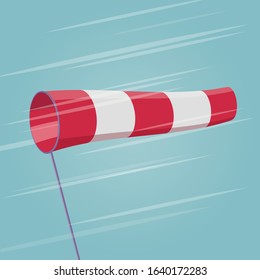 ilustración de la caricatura de windsock con viento soplante