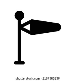 Windsock Icon In Black Solid Style