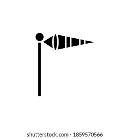 windsock icon black. weather glyph icon. isolated on white background