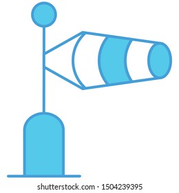 Windsock icon blue lineal vector illustration 