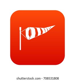 Windsock icon digital red for any design isolated on white vector illustration