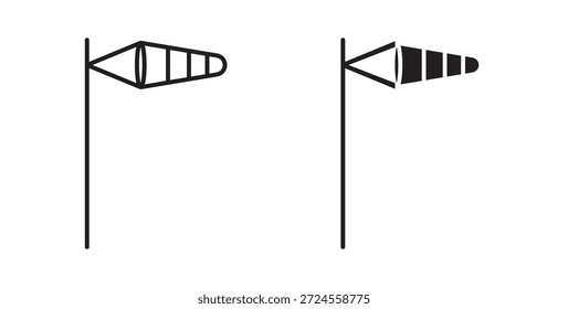 Ícone de Windsock no estilo rabiscar e traçado.