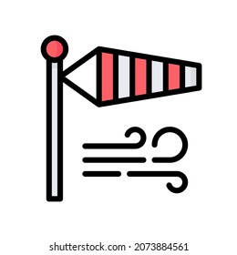 Windsock Icon, Filled Line style icon vector illustration, Suitable for website, mobile app, print, presentation, infographic and any other project.