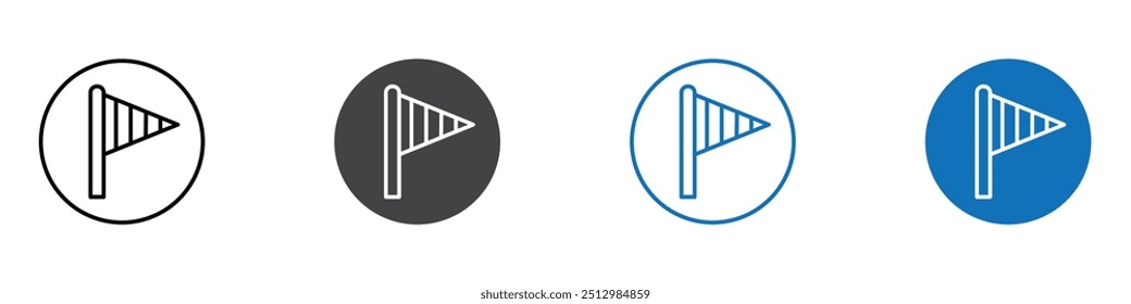 windsock icon flat editable icon mark set.
