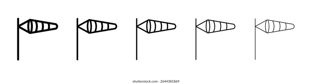 Ícone de Windsock conjunto gráfico. estilo de linha de traçado moderno