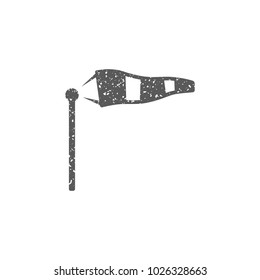 Windsock icon in grunge texture. Vintage style vector illustration.
