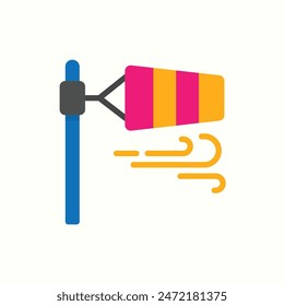 icono de windsock, conjunto de iconos de entorno de color plano aislado