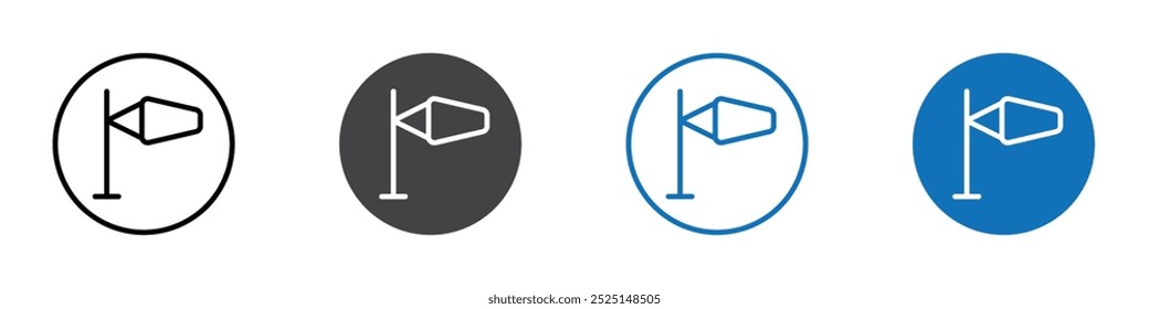 Windsock icon Isolated on white background vector set