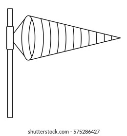 Windsock, icon. Outline illustration of windsock vector icon for web
