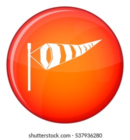 Windsock icon in red circle isolated on white background vector illustration