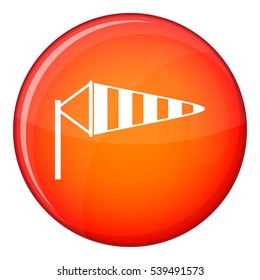 Windsock icon in red circle isolated on white background vector illustration