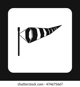 Windsock icon in simple style isolated on white background. Weathervane symbol