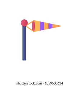 windsock icon vector flat style design. colored weather icon. isolated on white background