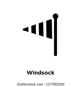 Windsock icon vector isolated on white background, logo concept of Windsock sign on transparent background, filled black symbol