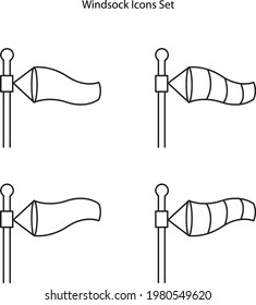 windsock icons isolated on white background. windsock icon thin line outline linear windsock symbol for logo, web, app, UI. windsock icon simple sign.