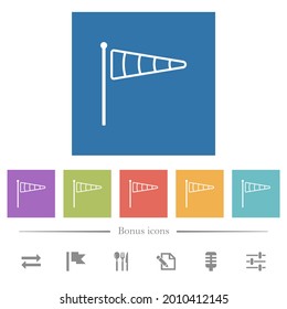 Iconos blancos planos en fondo cuadrado con indicador de parabrisas. 6 iconos de bonificación incluidos.