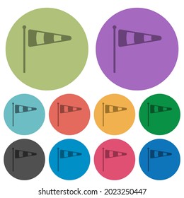 Windsock indicator solid darker flat icons on color round background