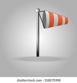 Windsock inflated by wind. Vector.
