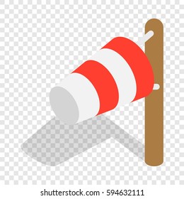 Windsock isometric icon 3d on a transparent background vector illustration