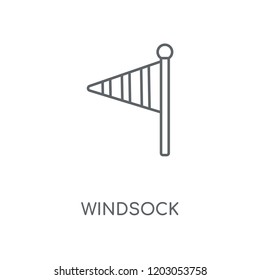 Windsock linear icon. Windsock concept stroke symbol design. Thin graphic elements vector illustration, outline pattern on a white background, eps 10.