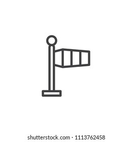 Windsock outline icon. linear style sign for mobile concept and web design. Wind speed flag simple line vector icon. Symbol, logo illustration. Pixel perfect vector graphics